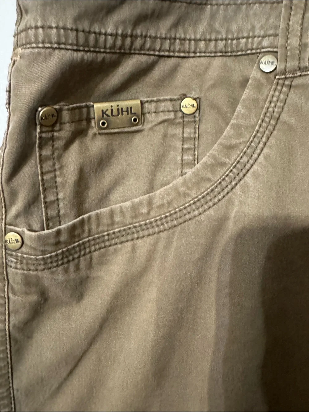 KUHL Revolver Pants Men 38x30 khakis Brown Hiking Outdoor Cargo Vintage Patina